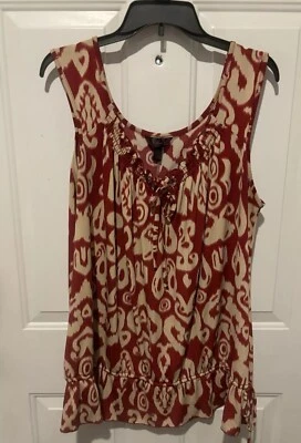 Blusa Deluxe by LA Blues Top para mujer 18/20 roja sin mangas Foto 1 de 4