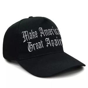 Black MAGA Adjustable Hat Make America Great Again USA Flag Baseball Cap - Picture 1 of 9