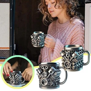 Tazas de motor V6/V8 diseño único taza de café duradera para amantes de automóviles para fanáticos de automóviles K - Imagen 1 de 14
