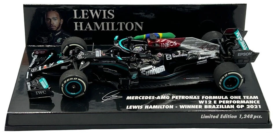 Minichamps 1 43 Mercedes W12 Hamilton 1st Brazil GP 2021 Diecast 410212044