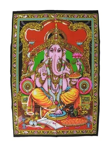 Lord Ganesh Hindu God Sequinned Wall Hanging 74 x 108 cm - Picture 1 of 3