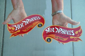 Vintage Style (2) Hot Wheels 1968-1969 Logo "Left and Right" Vinyl Stickers - Picture 1 of 2