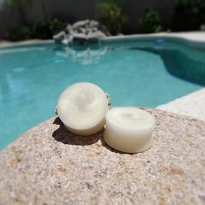 White Gold Duochrome Resin Ear Plugs - Ear Gauges - Handmade - Picture 1 of 2