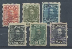 Newfoundland KGV 1910 5 cents to $5 Inland revenue Stamps used - Picture 1 of 1