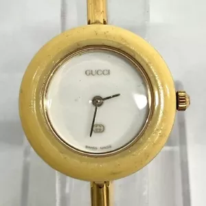 GUCCI 11/12 Change Bezel Watch White Gold Used Working From Japan F/S - Picture 1 of 10