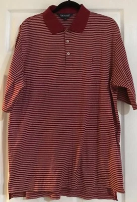 UC! Hombre Ralph Lauren Polo GOLF Rojo/Blanco Rayas Pima 100% Algodón Foto 1 de 4