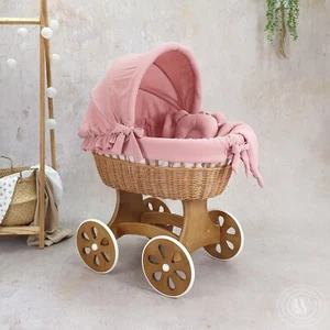 Stubenwagen, Bollerwagen Moseskorb Annabell, Bettbezug in der Farbe Rosa - Bild 1 von 4