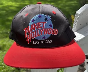 Vintage Planet Hollywood Hat Cap Snap Back Black Red Las Vegas Logo One Size - Picture 1 of 7