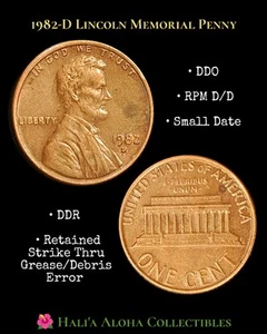 RARE 1982-D Small Date Doubled Die Lincoln Transitional Penny with RPM D/D - Picture 1 of 1