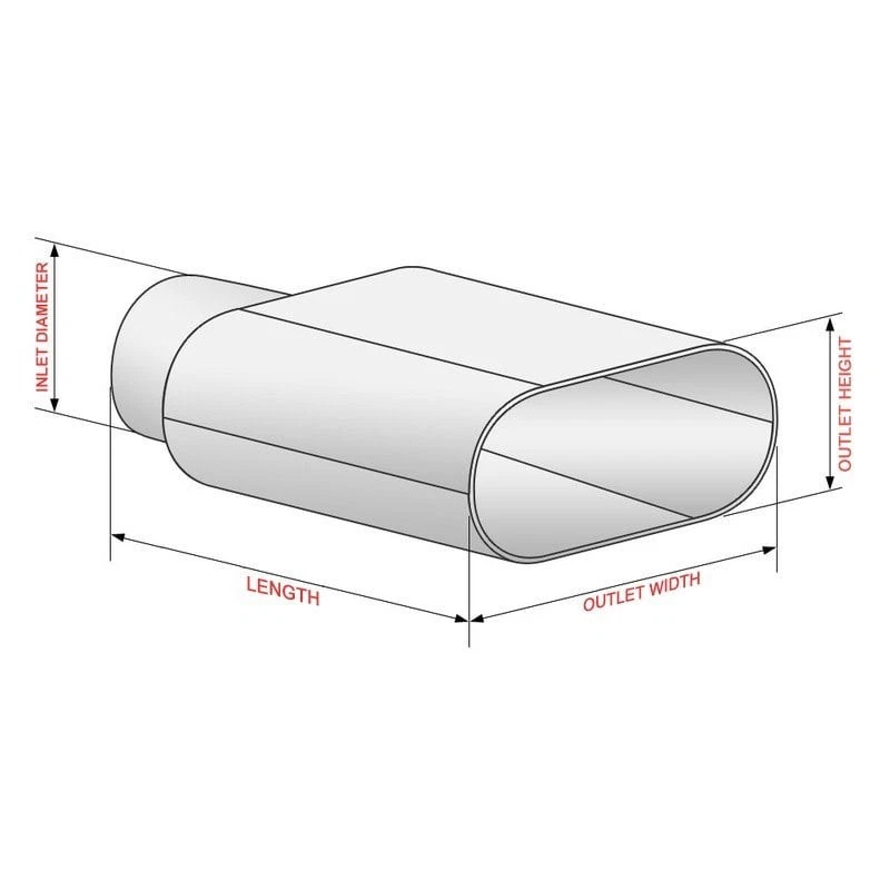 Exhaust Tip 304 SS Oval Rolled Edge Angle Cut Weld-On Double-Wall Polished Foto 1 de 1