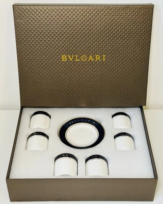 BVLGARI “Quadri” Luxury Espresso Cup & Saucer 6 pcs Set by Rosenthal with a Box - Image 1 of 4