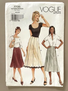 VOGUE Misses' Skirt Pattern 7735 Size 6-10 UNCUT - Picture 1 of 2