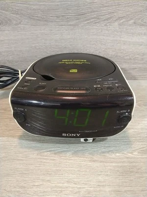 Sony CD Alarm Clock Dream Machine ICF-CD815 AM FM Radio Dual CD Player  ✅Tested✅ - Image 1 of 4