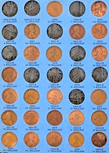 LOT OF TWENTY-THREE (23) EARLY LINCOLN CENTS:  FROM PAGE 1 OF LINCOLN CENT ALBUM - Picture 1 of 4