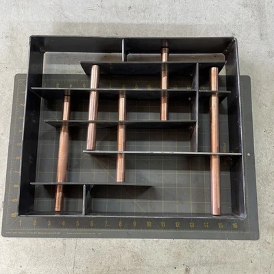 Metal Abstract Wall Art,Modern Decor Shelving.   Steel And Copper - Image 1 of 4