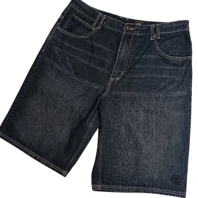 Pantalones Cortos Timberland Denim Para Hombres 39 Lavado Oscuro Bigotes Sueltos Y2K Bordados Foto 1 de 4