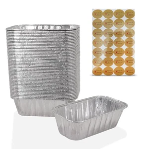 50 Pack 1Lb Aluminum Mini Loaf Baking Pans Disposable I Small Foil Loaf Bakin... - Picture 1 of 6