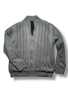 Cárdigan James Pringle XL Gris Tejido Cremallera Completa Forrado Sherpa Cálido Jersey - Imagen 1 de 14