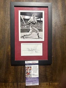 Stan Musial Autographed Index/ Cut Card HOF Cardinals JSA Authenticated. Framed - Picture 1 of 5
