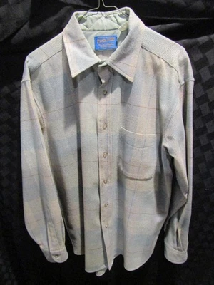 Camisa Pendleton EE. UU. MAde Lana Franela Gris Abotonada Talla Grande Foto 1 de 4