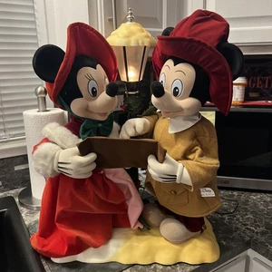 RARE Vintage 1995 Disney Telco Mickey & Minnie Mouse Animated Carolers READ - Picture 1 of 5