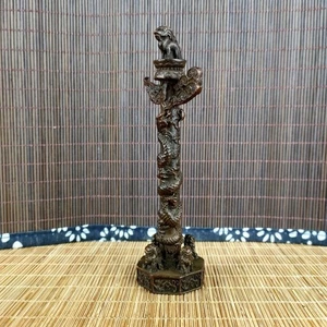 Antique Bronze Hua Biao Zhu Zhonghua Column Dragon Pillar Veterans' Souvenir - Picture 1 of 5