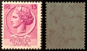 Italia 1956, Siracusana 13 lire filigrana stelle II 65° D, nuovo (MHH**). - Foto 1 di 1