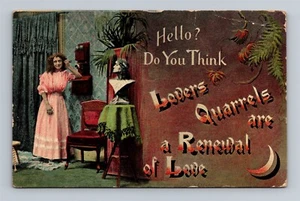 Hola? Postal Do You Think Lovers Quarrels Are a Renewal Of Love c.1909 - Imagen 1 de 2