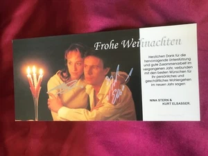 Autogramme NINA STERN & KURT ELSASSER-Schlagersänger-Duo-D/AUT-Weihnachts-AK - Bild 1 von 2
