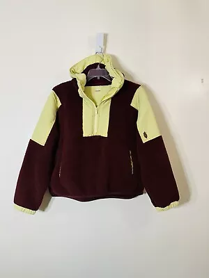 Free People Movement Lead The Pack half zip fleece jacket brown yellow NWOT sz S - Image 1 of 4