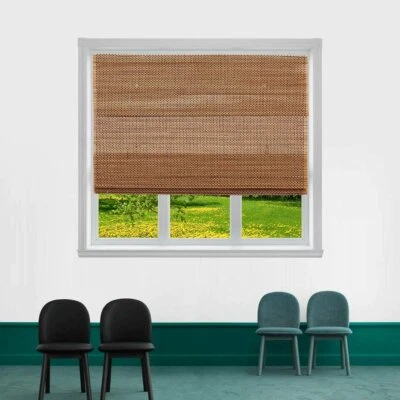 TJ GLOBAL Cordless Bamboo Roman Window Blind Sun Shade, Light Filtering... - Image 1 of 4