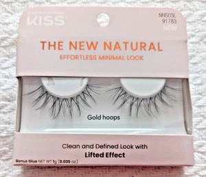KISS The New Natural, False Eyelashes, Gold Hoops', 12 mm, Includes 1 Pair - Picture 1 of 10