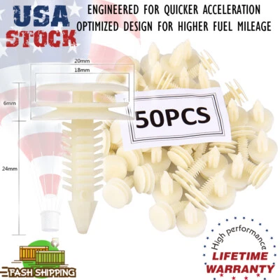 50PCS 8mm Hole Plastic Door Panel Retainer Trim Clips For Chevrolet GMC S10 S15 - Image 1 of 4