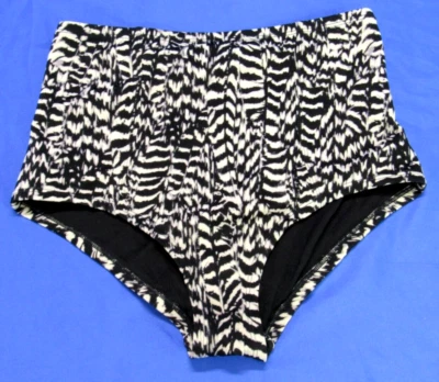 OUT FROM UNDER Urban Outfitters BLACK/IVORY High-Waist SWIM SUIT BIKINI BOTTOM M - Image 1 of 4