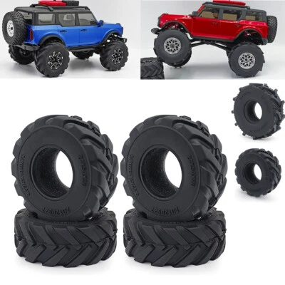 4Pcs 1.0" RC Rubber Wheel Mud Tires 54mm/62mm for RC Axial SCX24 TRX4-M - Image 1 of 4