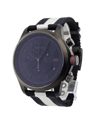 Gucci G-Timeless Chronograph Black Dial Nylon Strap Men's Watch - YA126244 - Image 1 of 4