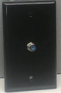 50 Gang Flat Coax Cable TV F Type Coaxial Video Coupler Wall Plate Black - Picture 1 of 7