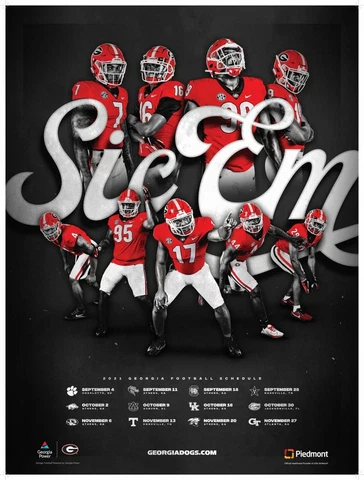 GEORGIA BULLDOGS FOOTBALL NATIONAL CHAMPIONSHIP Defense SCHEDULE LARGE POSTER Cover