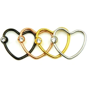 HERZ PIERCING SEPTUM BCR HEART LIPPEN STEIN TRAGUS RING OHR INTIM NASENPIERCING - Bild 1 von 1