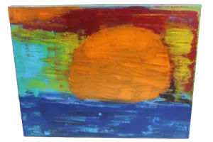 ABSTRAKTES ACRYLGEMÄLDE AUF LEINWAND WOHNDEKOR 14 x 18 Zoll - Bild 1 von 3