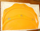 Great vintage orange floral crumb tray catcher 2 piece retro deco plastic chic