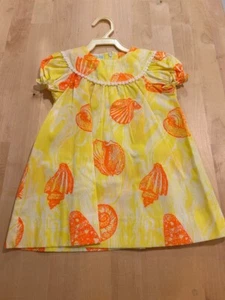 RARE 60's 70's Vintage Lilly Pulitzer The Minnie Girls Dress Sz 4 Yellow Orange - Picture 1 of 15