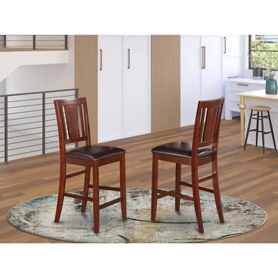 Silla de comedor East West Furniture Buckland altura mostrador con asiento de madera en  Foto 1 de 3
