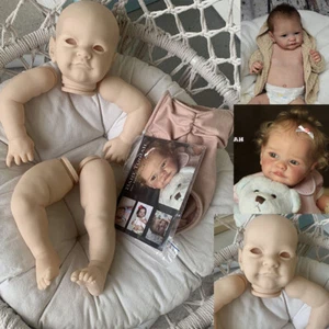 23in Reborn Doll Kits Unpainted Doll Parts Head+Limbs+Eyes+Cloth Body DIY Doll - Picture 1 of 7