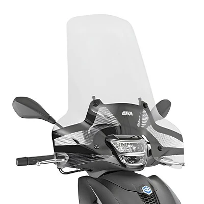 LASTRA PARAVENTO PARABREZZA GIVI PER PIAGGIO BEVERLY E5 E5+ 300 400 2021 - 2025 - Immagine 1 di 3
