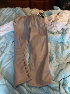 Bnwt Under Armour Storm Fleece Lined small Logo Pants,XLG gray girls  - Picture 1 of 6
