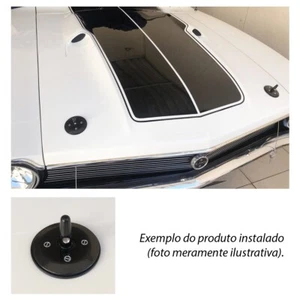 Ford Maverick Comet Grabber Stallion Round Billet Black Anodize Hood Lock Set - Picture 1 of 4