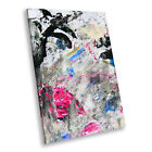 Vlack White Pink Blue Abstract Face Portrait Canvas Framed Art Large Picture
