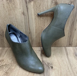 Coach Womens Unna Stiletto Bootie Shoes Green 4.5 Inch Heels Back Zip Size 11B - Picture 1 of 21