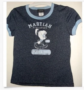 NWT jr L or XL MARVIN MARTIAN TRACK & FIELD T SHIRT distressed antique look - Photo 1/2